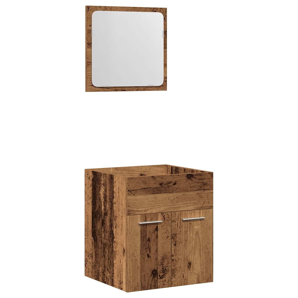 2-delige Badkamermeubelset bewerkt hout oud houtkleurig is nu te koop bij PeponiXL, paradijselijk wonen!