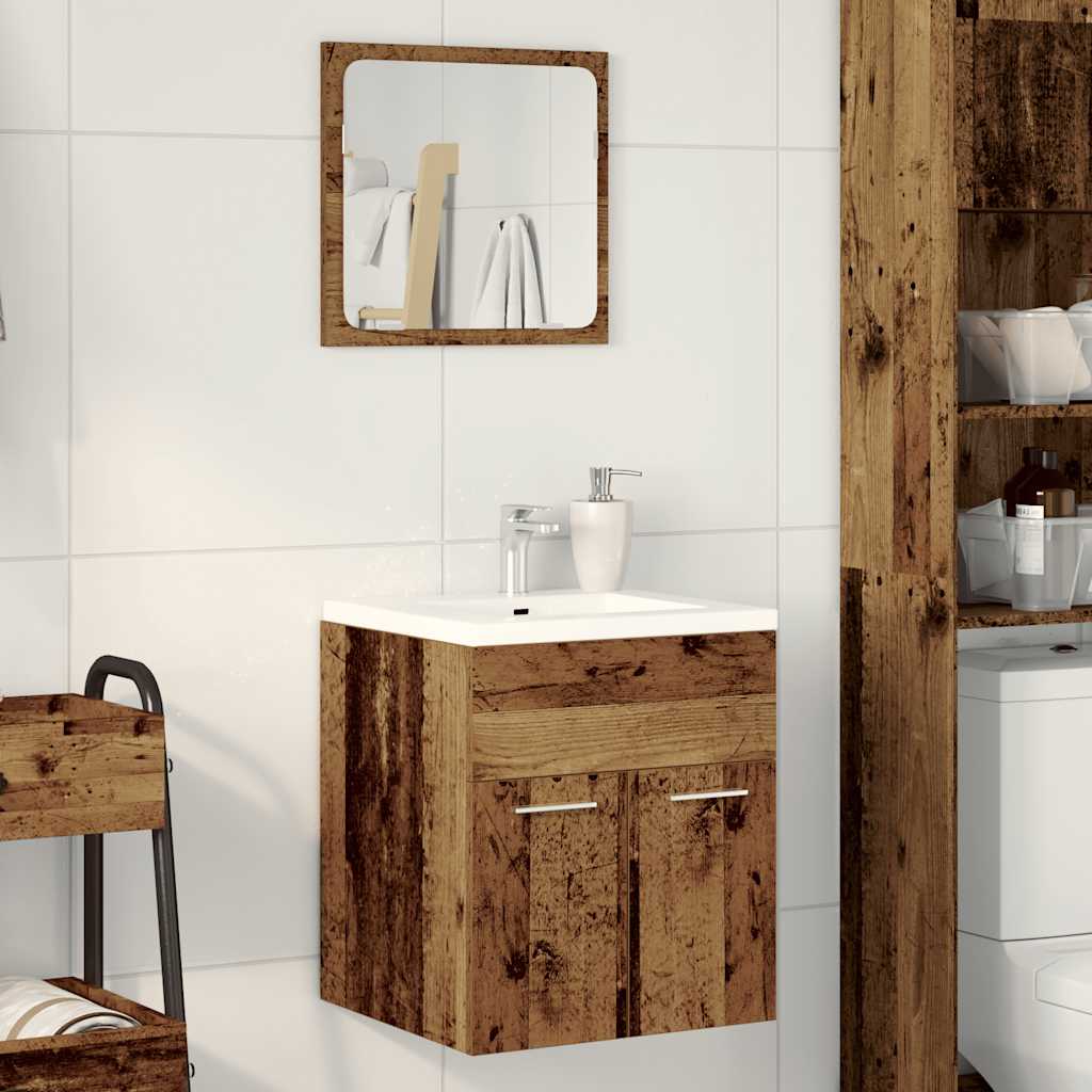 2-delige Badkamermeubelset bewerkt hout oud houtkleurig is nu te koop bij PeponiXL, paradijselijk wonen!