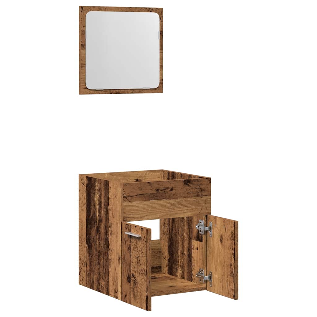 2-delige Badkamermeubelset bewerkt hout oud houtkleurig is nu te koop bij PeponiXL, paradijselijk wonen!
