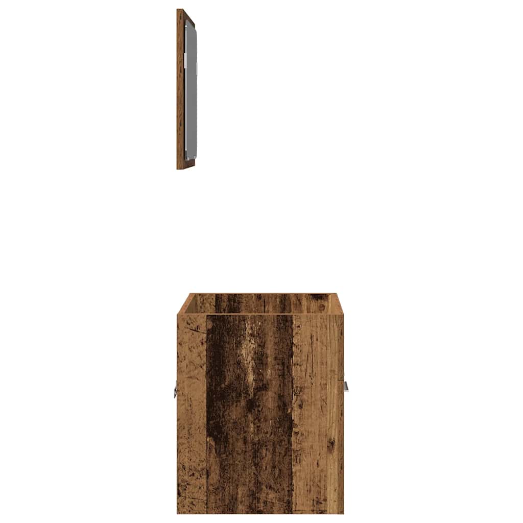 2-delige Badkamermeubelset bewerkt hout oud houtkleurig is nu te koop bij PeponiXL, paradijselijk wonen!