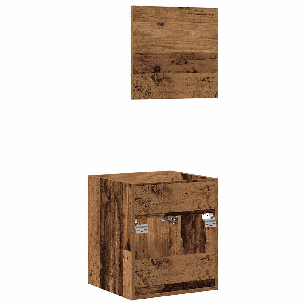 2-delige Badkamermeubelset bewerkt hout oud houtkleurig is nu te koop bij PeponiXL, paradijselijk wonen!