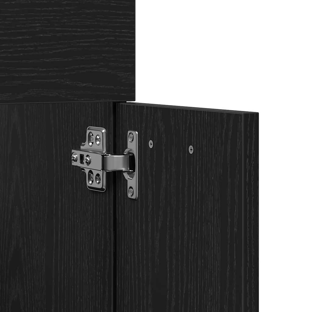 2-delige Badkamermeubelset bewerkt hout zwart eikenhout is nu te koop bij PeponiXL, paradijselijk wonen!