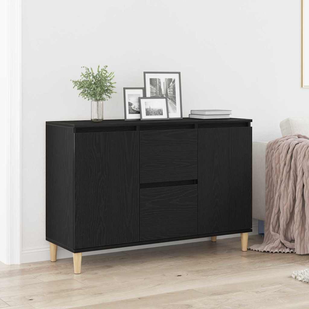 Dressoir met lade Zwart 102 x 35 x 60 cm Bewerkt hout is nu te koop bij PeponiXL, paradijselijk wonen!