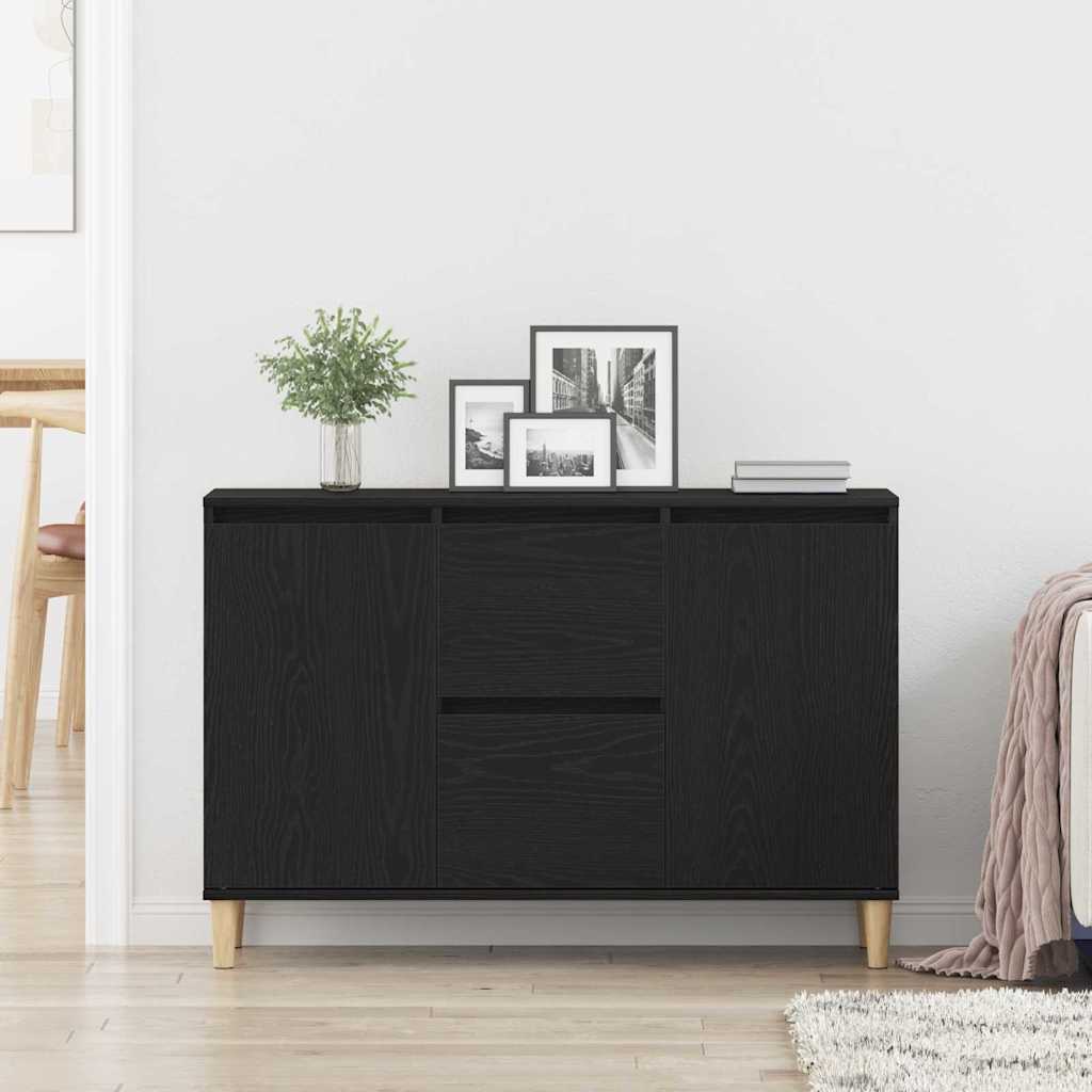 Dressoir met lade Zwart 102 x 35 x 60 cm Bewerkt hout is nu te koop bij PeponiXL, paradijselijk wonen!