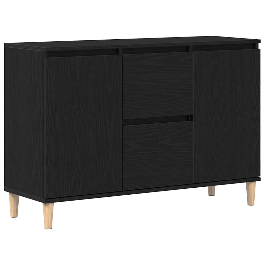 Dressoir met lade Zwart 102 x 35 x 60 cm Bewerkt hout is nu te koop bij PeponiXL, paradijselijk wonen!