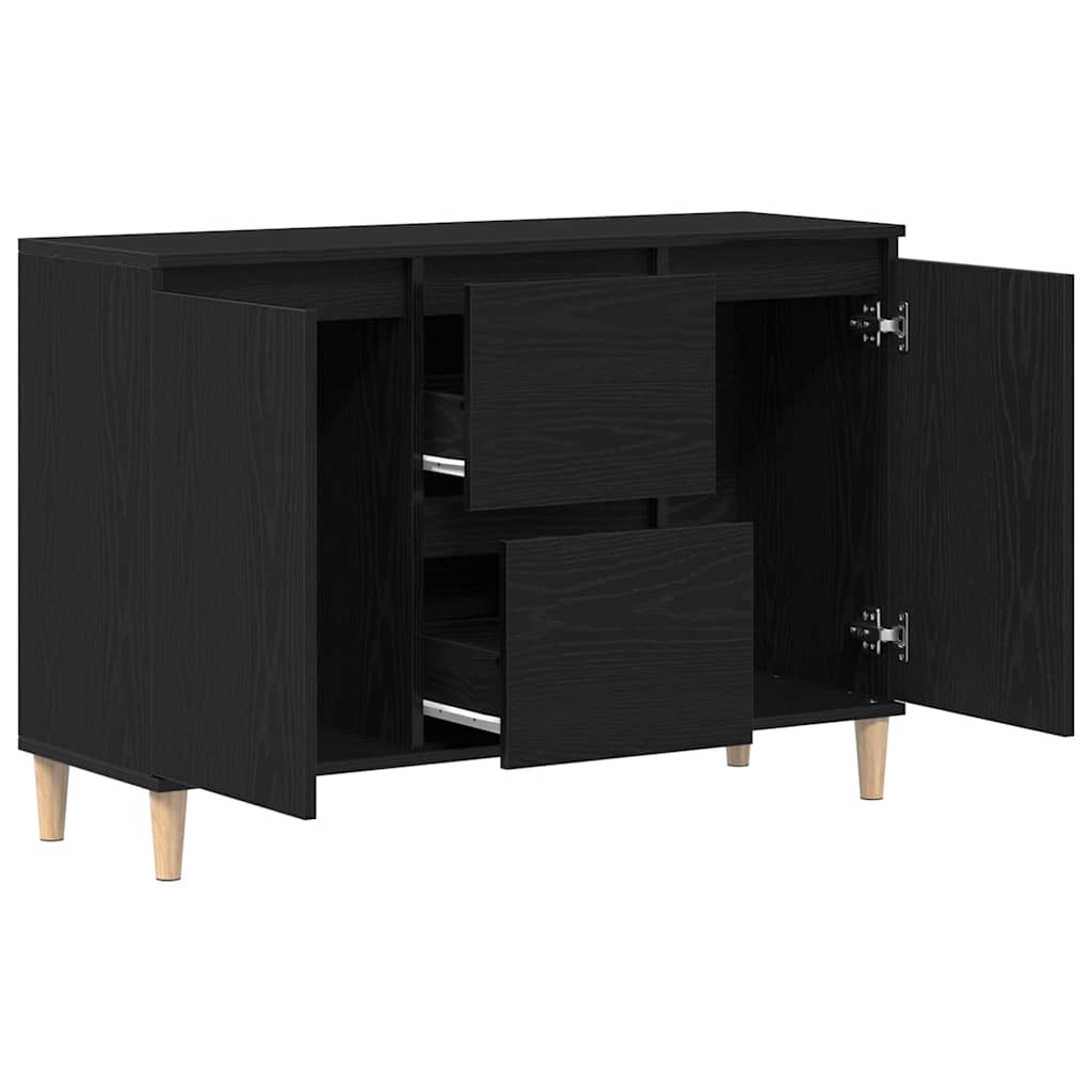 Dressoir met lade Zwart 102 x 35 x 60 cm Bewerkt hout is nu te koop bij PeponiXL, paradijselijk wonen!