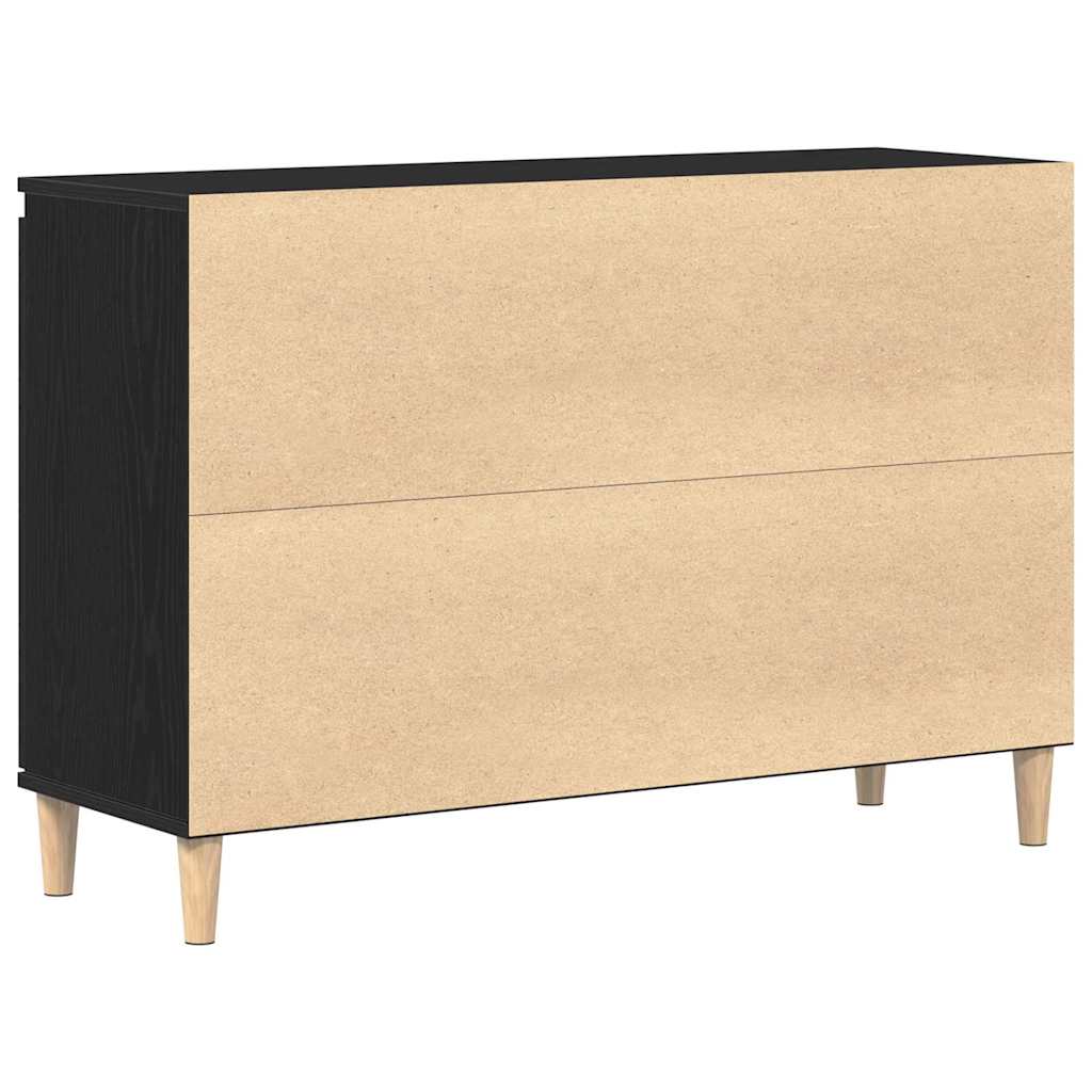Dressoir met lade Zwart 102 x 35 x 60 cm Bewerkt hout is nu te koop bij PeponiXL, paradijselijk wonen!