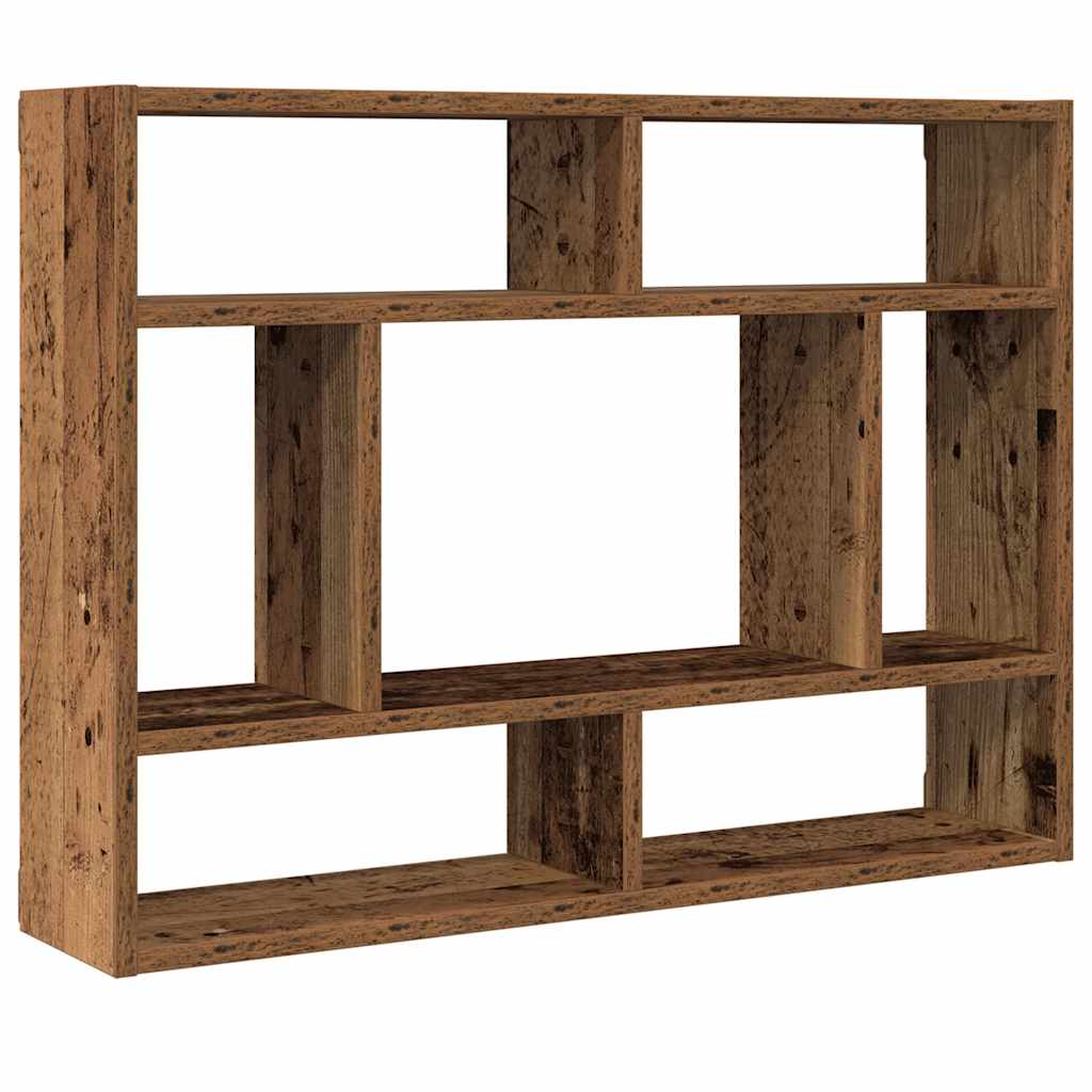 Wandschap 75x16x55 cm bewerkt hout oud houtkleurig is nu te koop bij PeponiXL, paradijselijk wonen!