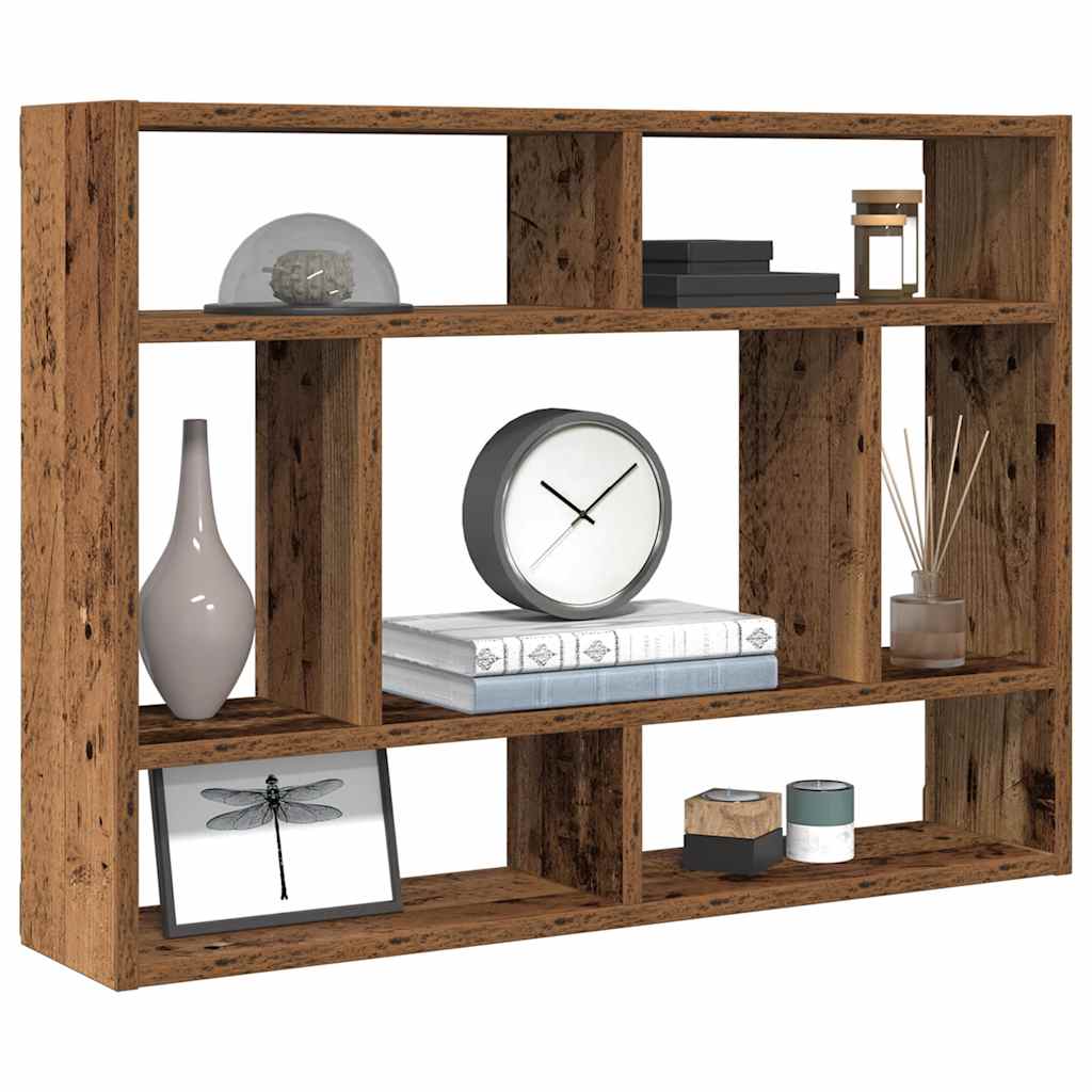 Wandschap 75x16x55 cm bewerkt hout oud houtkleurig is nu te koop bij PeponiXL, paradijselijk wonen!