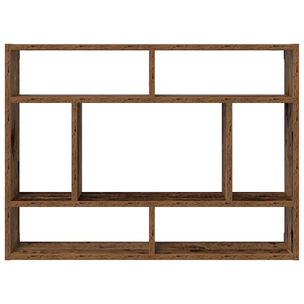 Wandschap 75x16x55 cm bewerkt hout oud houtkleurig is nu te koop bij PeponiXL, paradijselijk wonen!