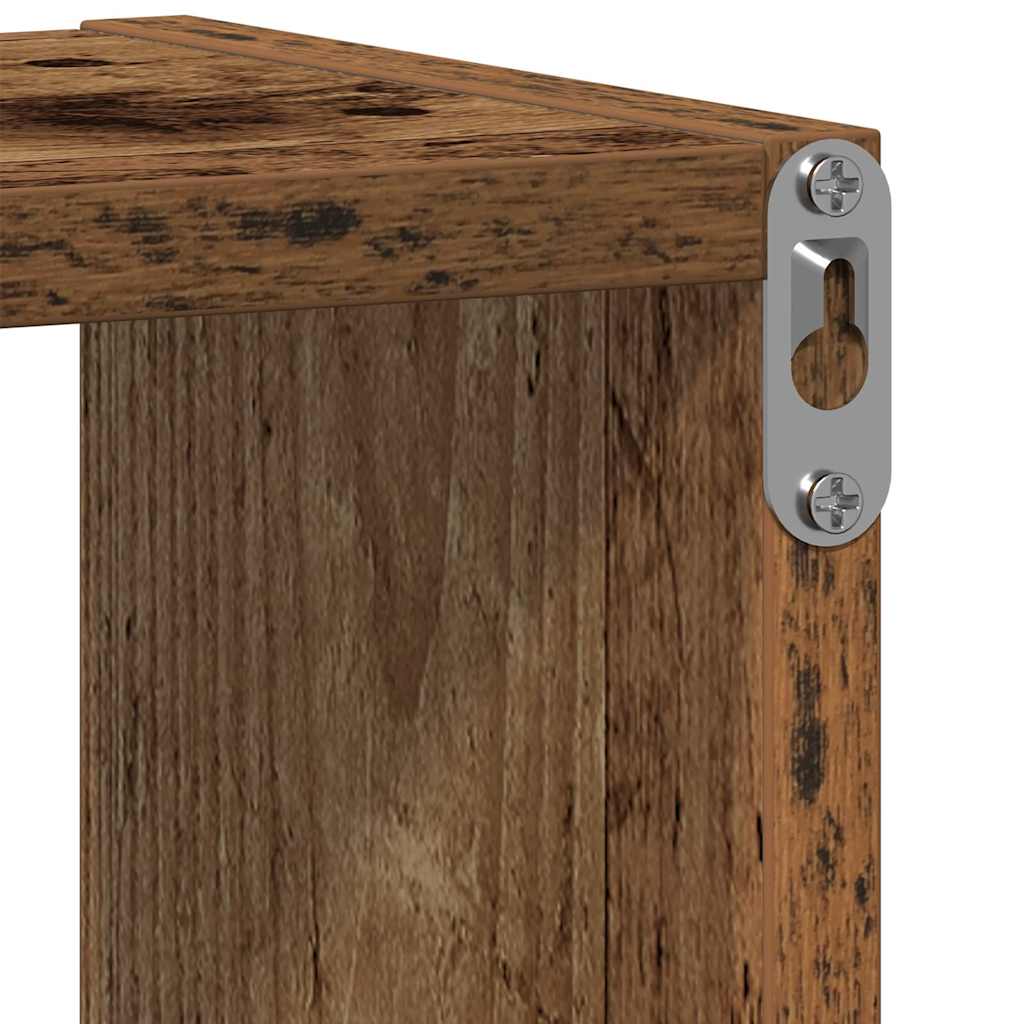 Wandschap 75x16x55 cm bewerkt hout oud houtkleurig is nu te koop bij PeponiXL, paradijselijk wonen!