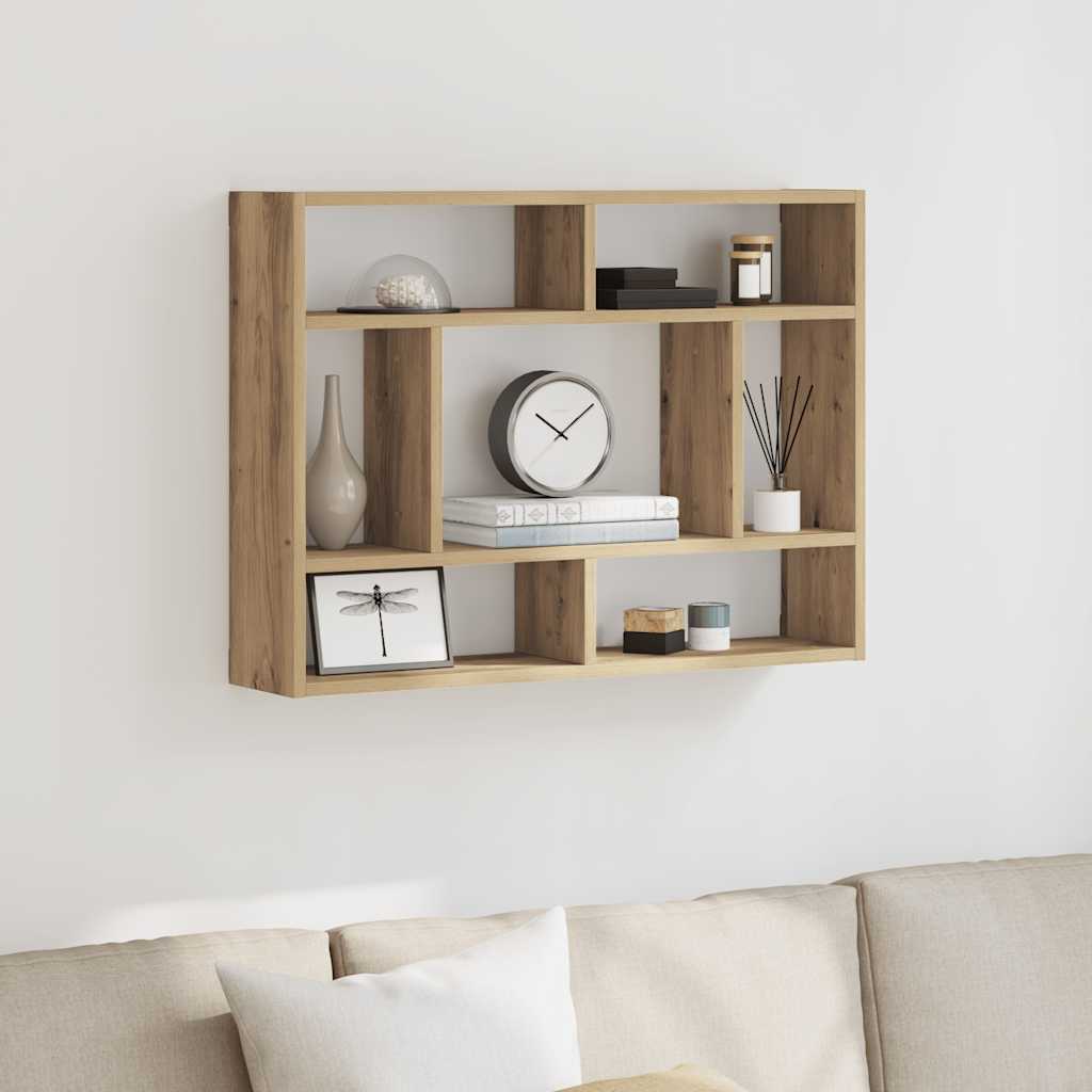 Wandschap 75x16x55 cm bewerkt hout artisanaal eikenkleur is nu te koop bij PeponiXL, paradijselijk wonen!