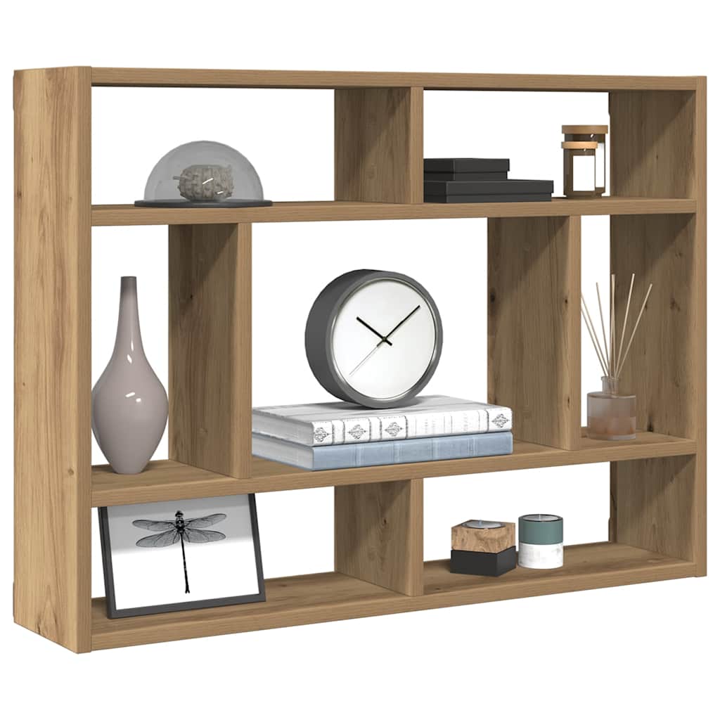 Wandschap 75x16x55 cm bewerkt hout artisanaal eikenkleur is nu te koop bij PeponiXL, paradijselijk wonen!
