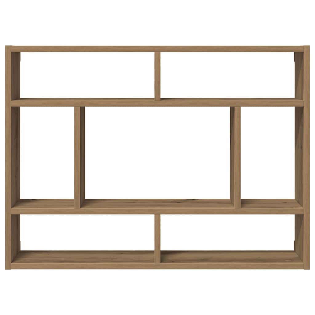 Wandschap 75x16x55 cm bewerkt hout artisanaal eikenkleur is nu te koop bij PeponiXL, paradijselijk wonen!