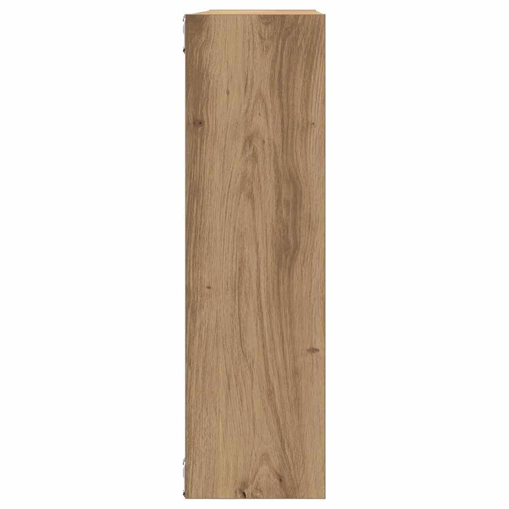 Wandschap 75x16x55 cm bewerkt hout artisanaal eikenkleur is nu te koop bij PeponiXL, paradijselijk wonen!