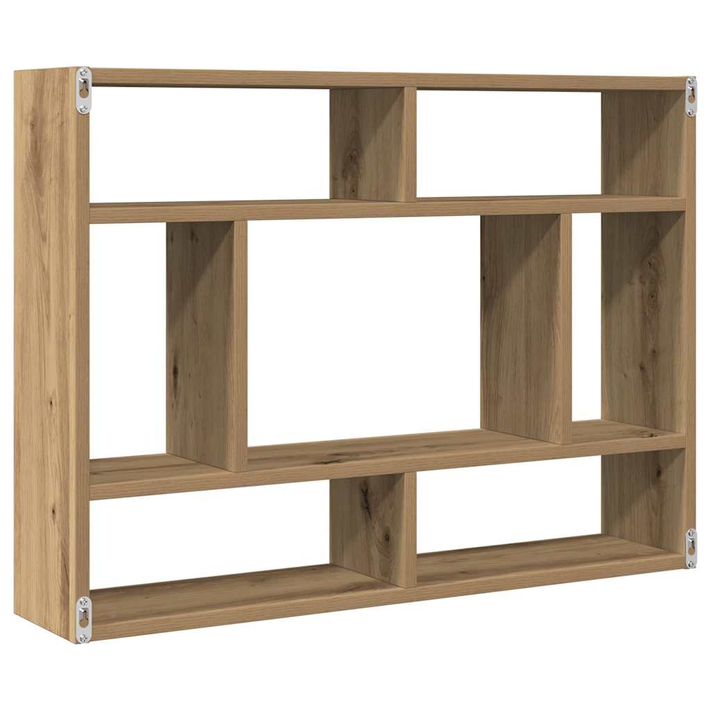 Wandschap 75x16x55 cm bewerkt hout artisanaal eikenkleur is nu te koop bij PeponiXL, paradijselijk wonen!