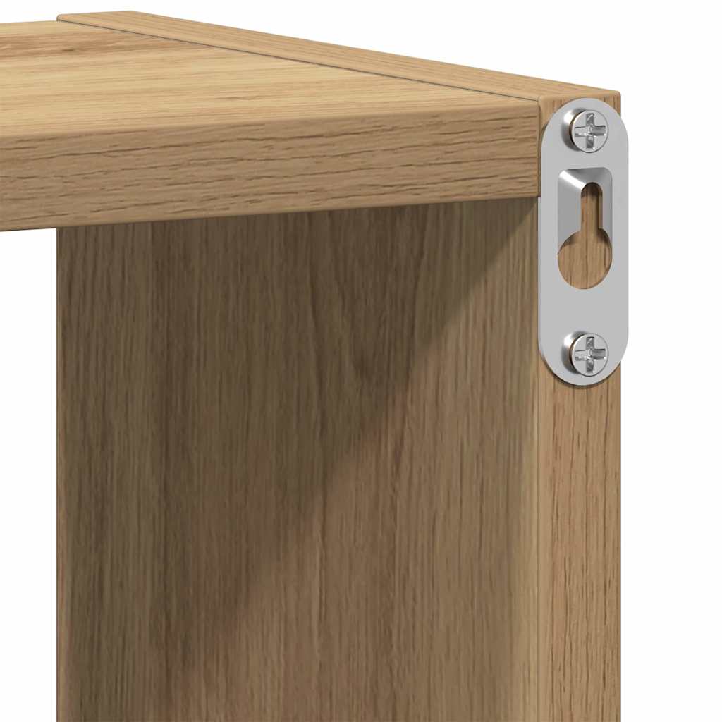 Wandschap 75x16x55 cm bewerkt hout artisanaal eikenkleur is nu te koop bij PeponiXL, paradijselijk wonen!