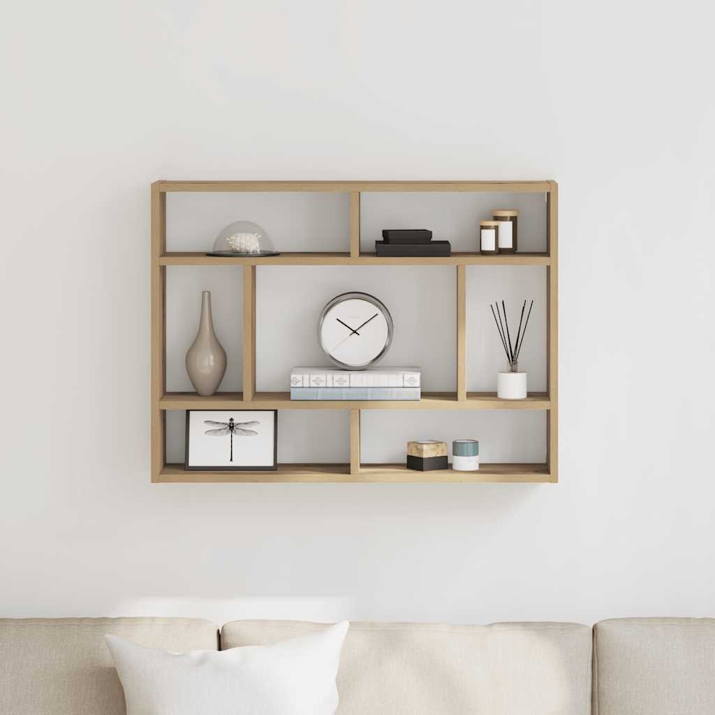 Wandschap 75x16x55 cm bewerkt hout artisanaal eikenkleur is nu te koop bij PeponiXL, paradijselijk wonen!