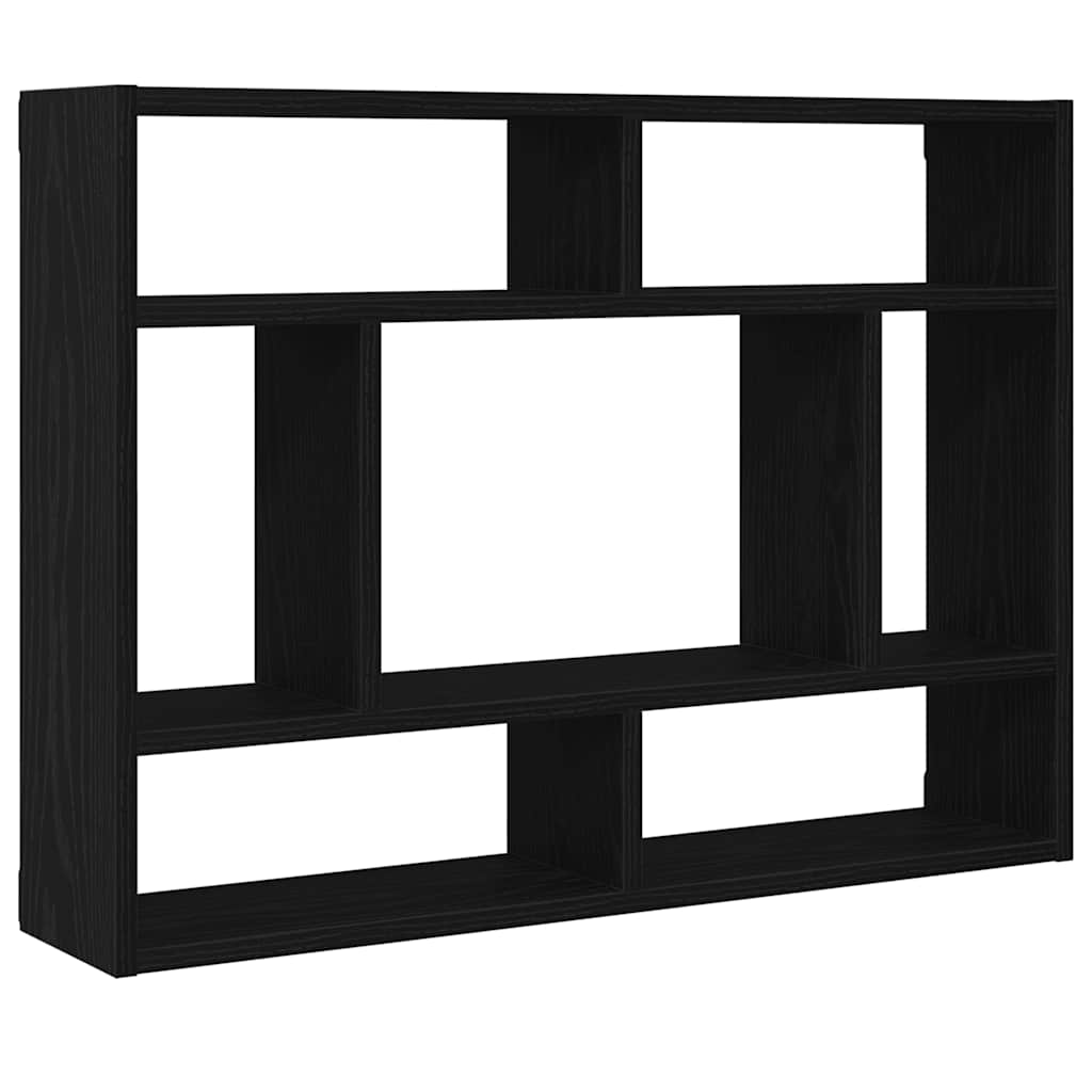 Wandplank Zwart Eiken 75x16x55 cm Bewerkt Hout is nu te koop bij PeponiXL, paradijselijk wonen!