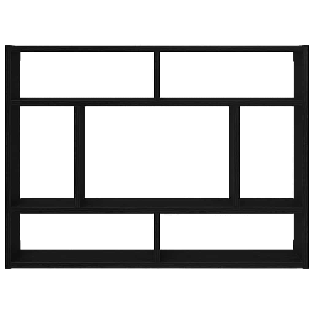 Wandplank Zwart Eiken 75x16x55 cm Bewerkt Hout is nu te koop bij PeponiXL, paradijselijk wonen!