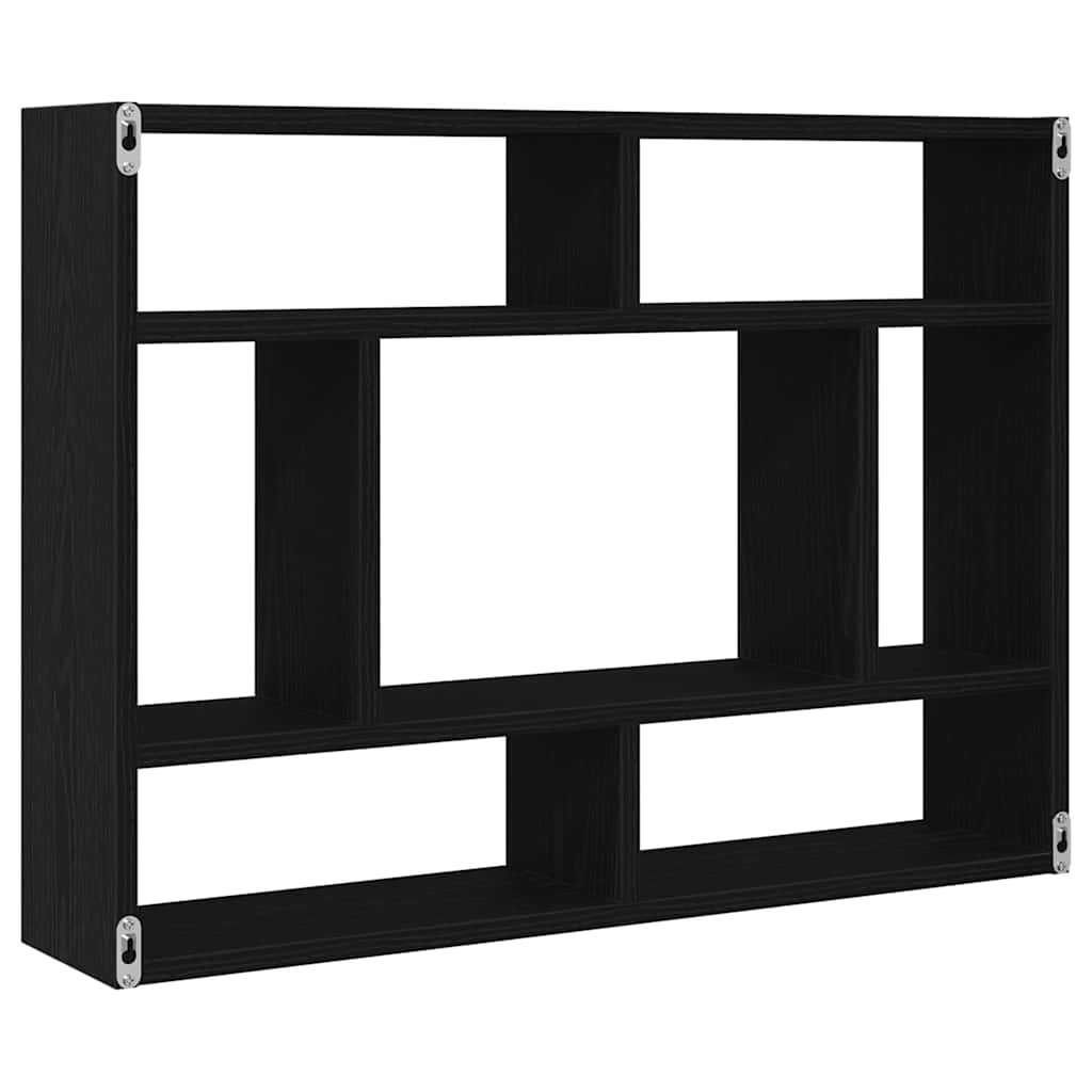 Wandplank Zwart Eiken 75x16x55 cm Bewerkt Hout is nu te koop bij PeponiXL, paradijselijk wonen!