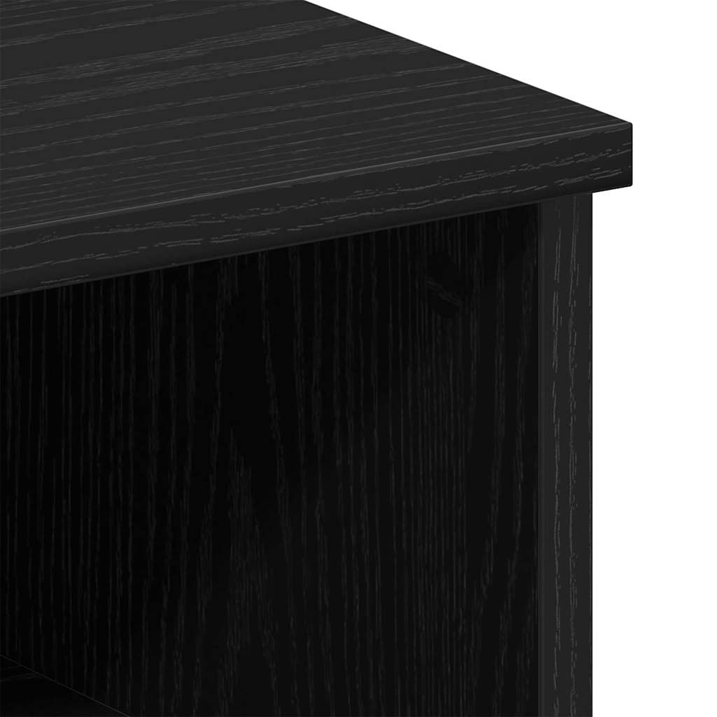 Nachtkastje met lade Zwart Eiken 50 x 32 x 60cm Bewerkt hout is nu te koop bij PeponiXL, paradijselijk wonen!