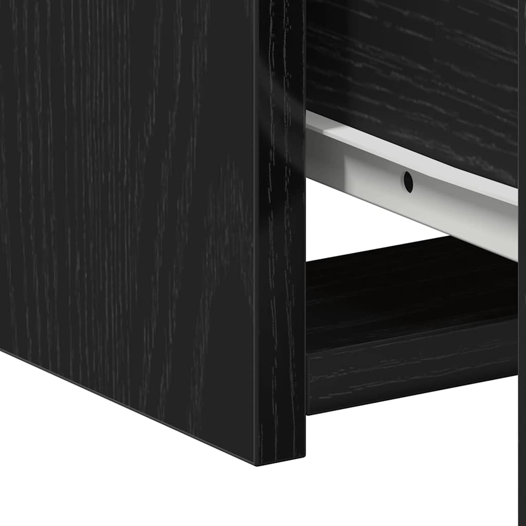 Nachtkastje 2 pcs Zwart Eiken 50 x 32 x 60cm Bewerkt hout is nu te koop bij PeponiXL, paradijselijk wonen!