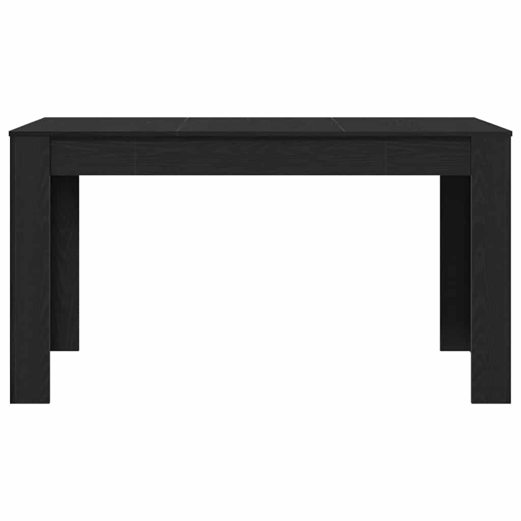 Eettafel Zwart eiken 140 x 74,5 x 76 cm Bewerkt hout is nu te koop bij PeponiXL, paradijselijk wonen!