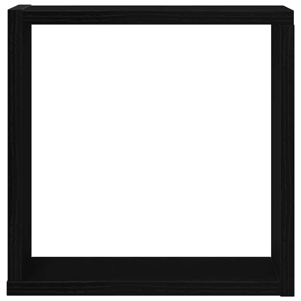 Wandschappen kubus 2 st 30x15x30 cm bewerkt hout zwart eiken is nu te koop bij PeponiXL, paradijselijk wonen!