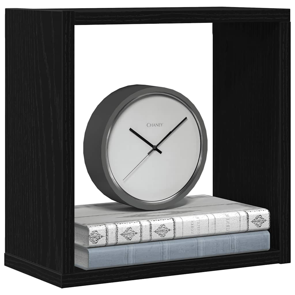 Wandschappen kubus 6 st 30x15x30 cm bewerkt hout zwart eiken is nu te koop bij PeponiXL, paradijselijk wonen!