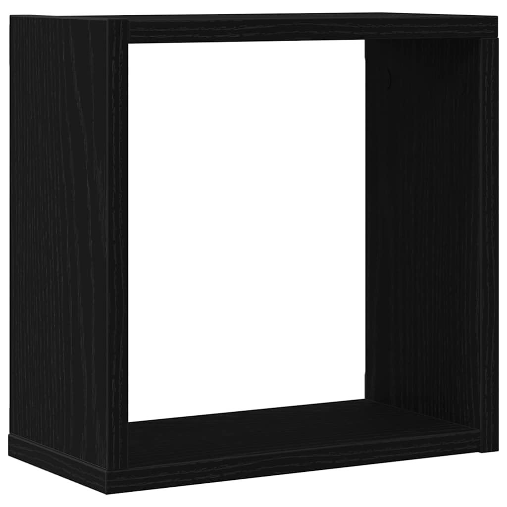 Wandschappen kubus 6 st 30x15x30 cm bewerkt hout zwart eiken is nu te koop bij PeponiXL, paradijselijk wonen!
