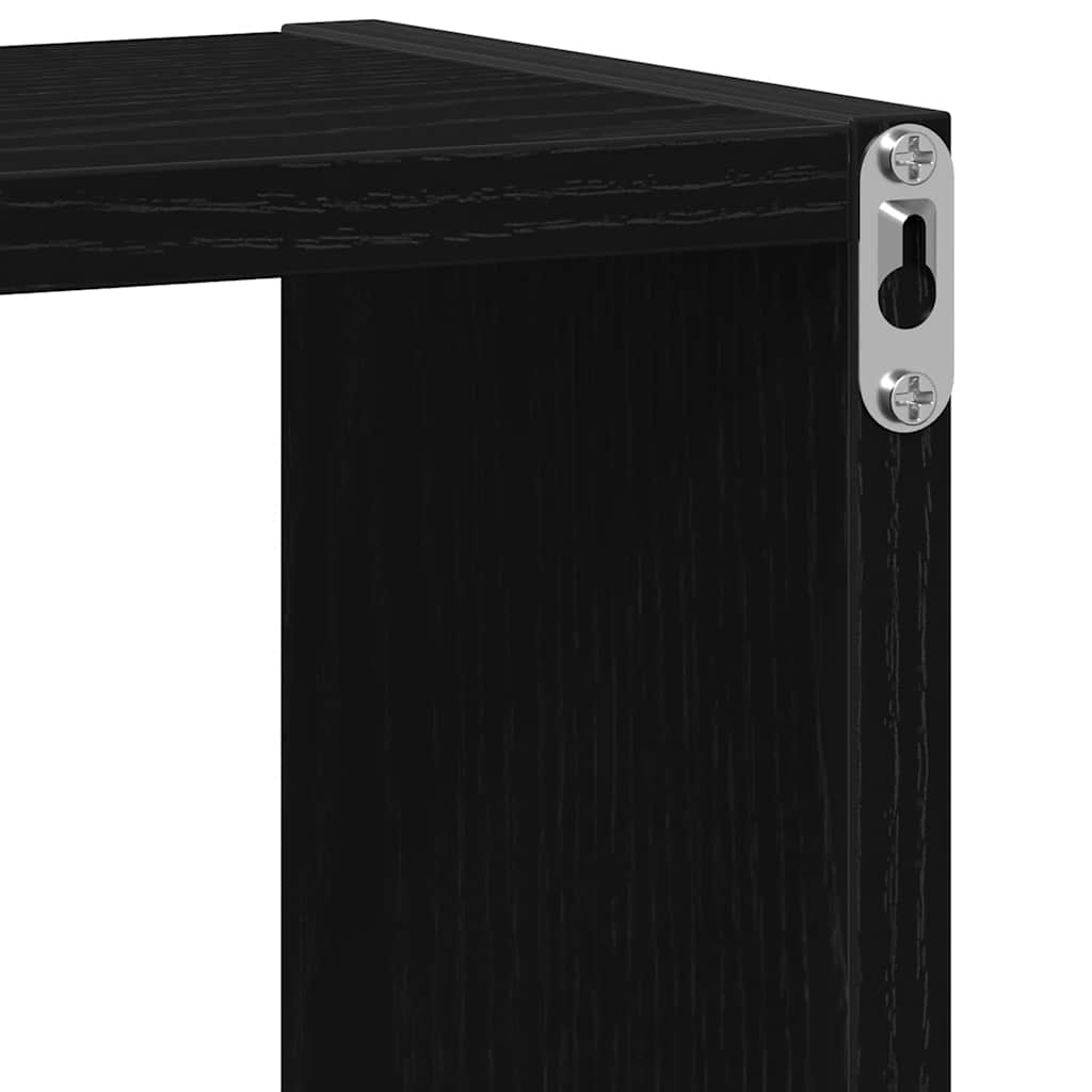 Wandschappen kubus 6 st 30x15x30 cm bewerkt hout zwart eiken is nu te koop bij PeponiXL, paradijselijk wonen!