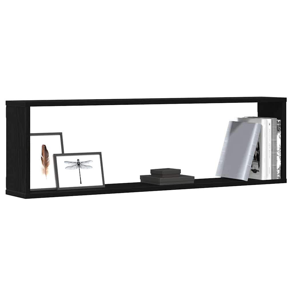 Wandrekken Kubusvormige 4 st 100x15x30 cm spaanplaat zwart is nu te koop bij PeponiXL, paradijselijk wonen!
