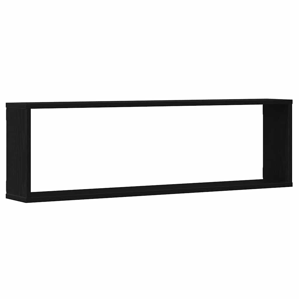 Wandrekken Kubusvormige 4 st 100x15x30 cm spaanplaat zwart is nu te koop bij PeponiXL, paradijselijk wonen!