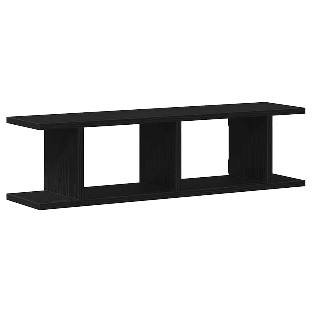 Wandplanken 2 st 75x18x20 cm spaanplaat zwart eikenkleurig is nu te koop bij PeponiXL, paradijselijk wonen!