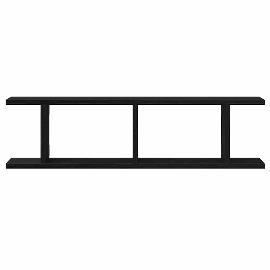 Wandplanken 2 st 75x18x20 cm spaanplaat zwart eikenkleurig is nu te koop bij PeponiXL, paradijselijk wonen!