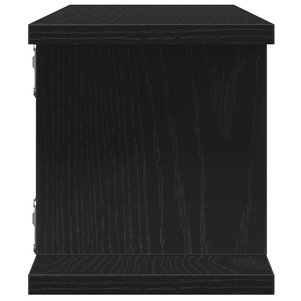Wandplanken 2 st 75x18x20 cm spaanplaat zwart eikenkleurig is nu te koop bij PeponiXL, paradijselijk wonen!