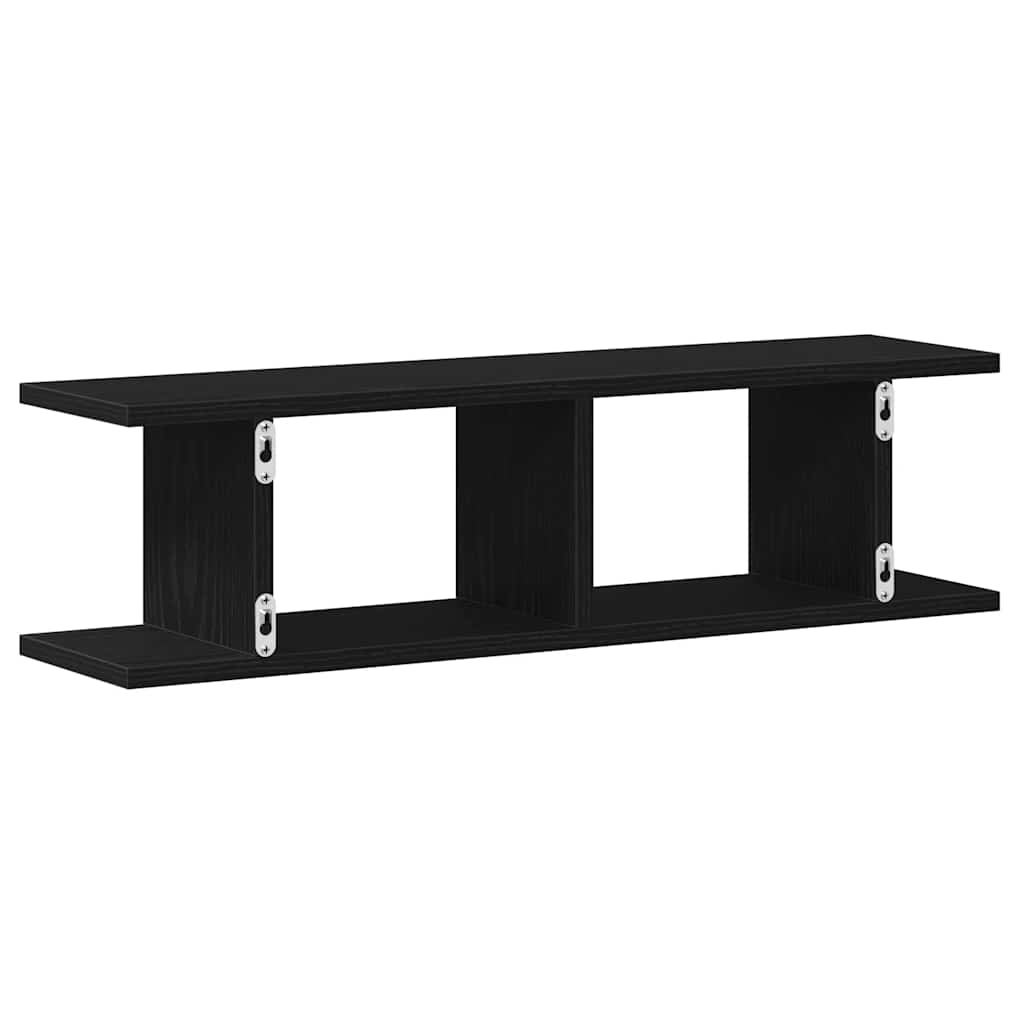Wandplanken 2 st 75x18x20 cm spaanplaat zwart eikenkleurig is nu te koop bij PeponiXL, paradijselijk wonen!