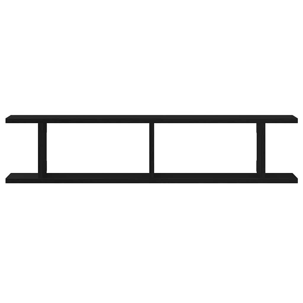 Wandplanken 2 st 90x18x20 cm spaanplaat zwart eikenkleurig is nu te koop bij PeponiXL, paradijselijk wonen!