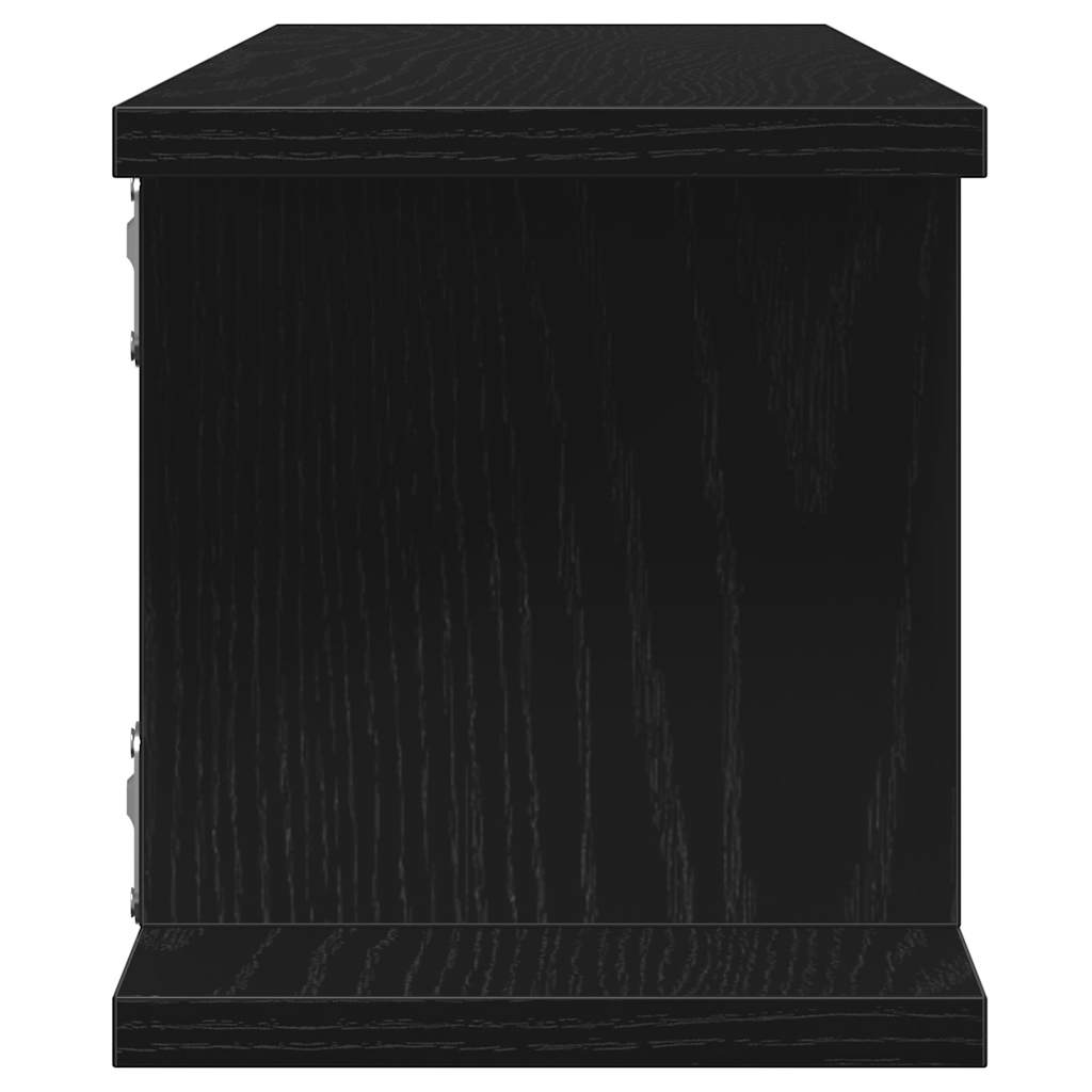 Wandplanken 2 st 90x18x20 cm spaanplaat zwart eikenkleurig is nu te koop bij PeponiXL, paradijselijk wonen!