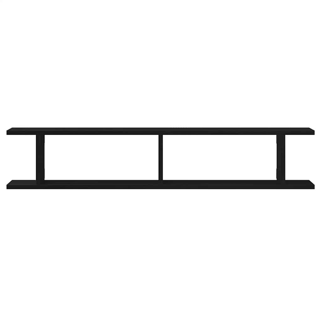Wandplanken 2 st 105x18x20 cm spaanplaat zwart eikenkleurig is nu te koop bij PeponiXL, paradijselijk wonen!