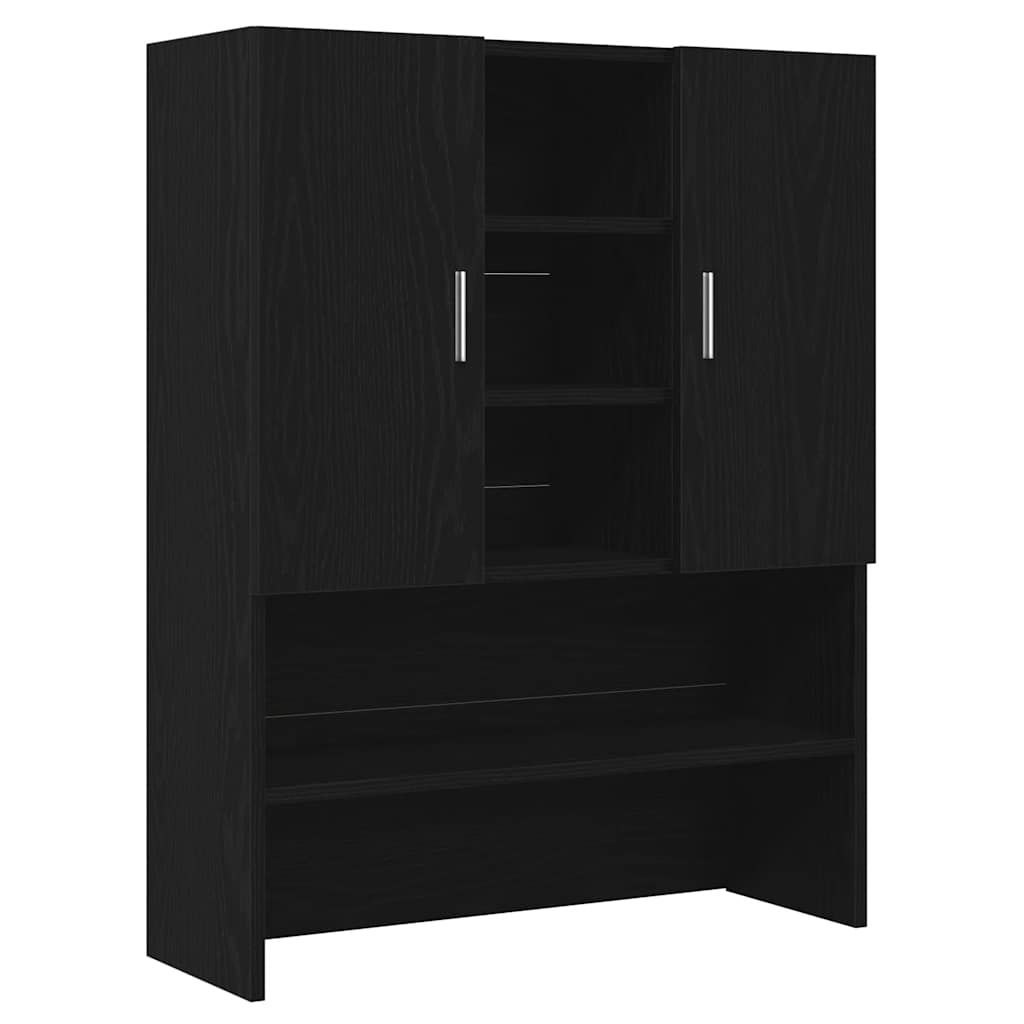 Wasmachinekast 70,5x25,5x90 cm zwart eikenkleurig is nu te koop bij PeponiXL, paradijselijk wonen!
