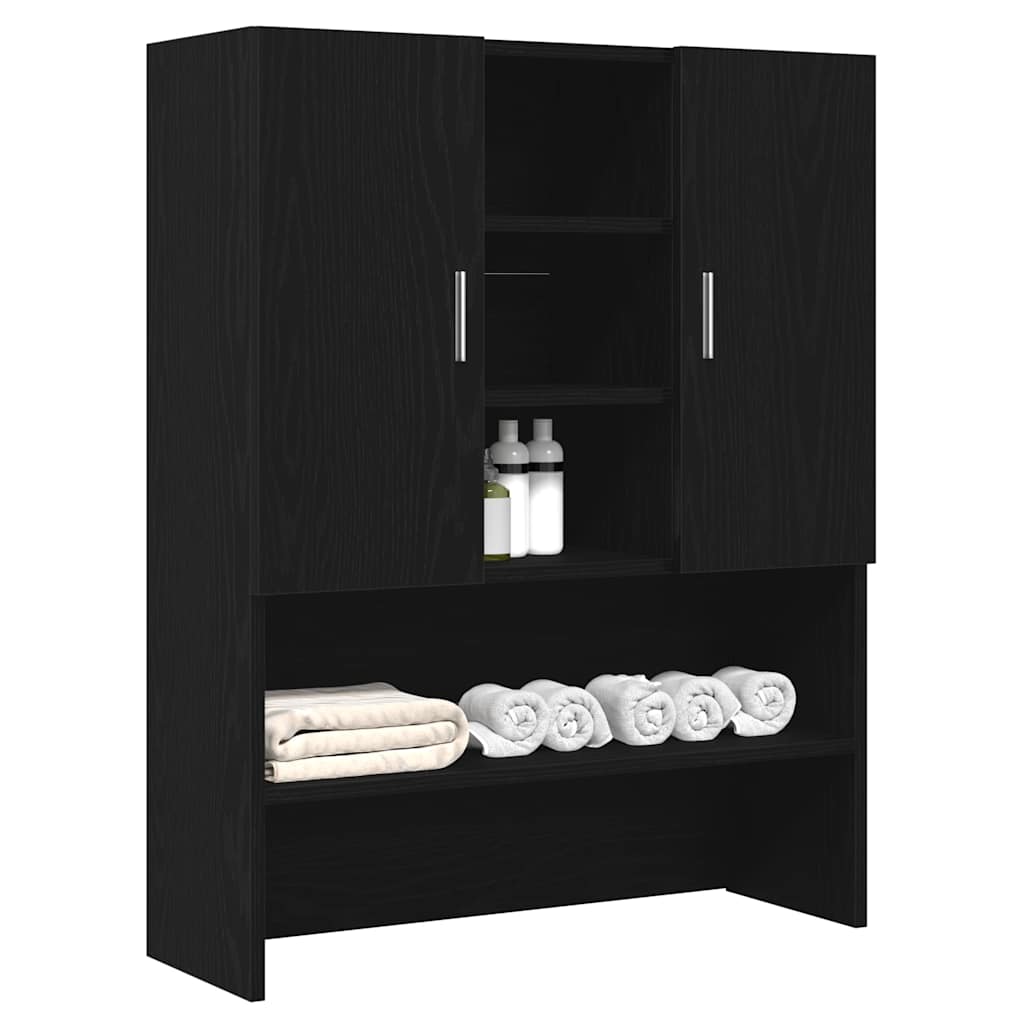 Wasmachinekast 70,5x25,5x90 cm zwart eikenkleurig is nu te koop bij PeponiXL, paradijselijk wonen!