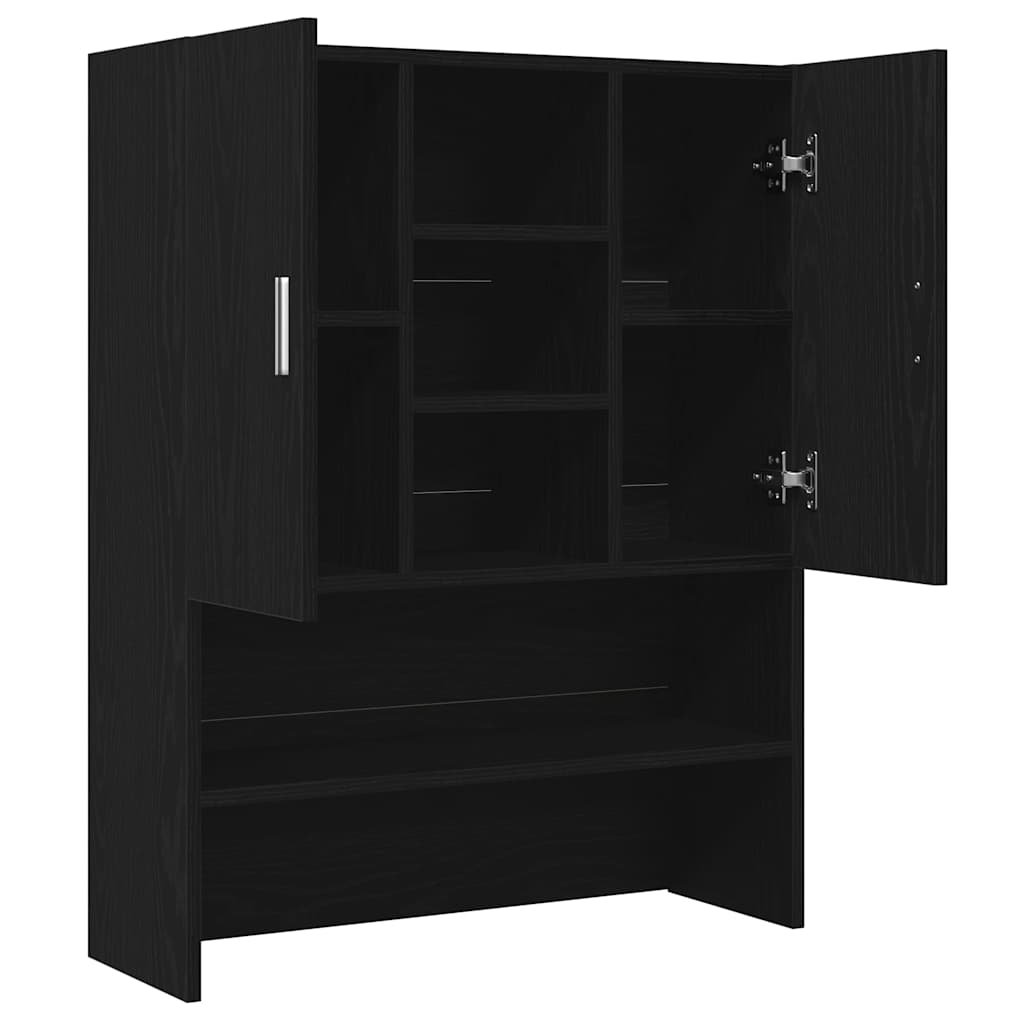 Wasmachinekast 70,5x25,5x90 cm zwart eikenkleurig is nu te koop bij PeponiXL, paradijselijk wonen!
