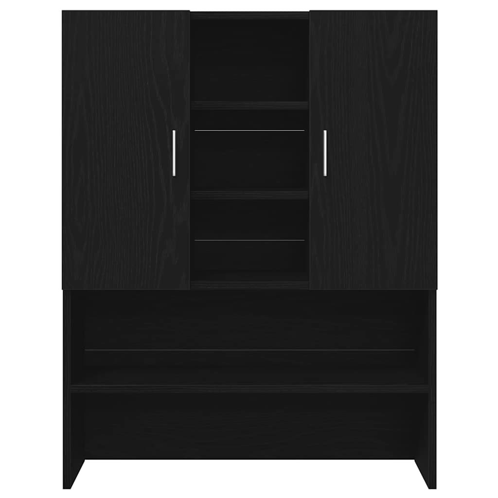 Wasmachinekast 70,5x25,5x90 cm zwart eikenkleurig is nu te koop bij PeponiXL, paradijselijk wonen!