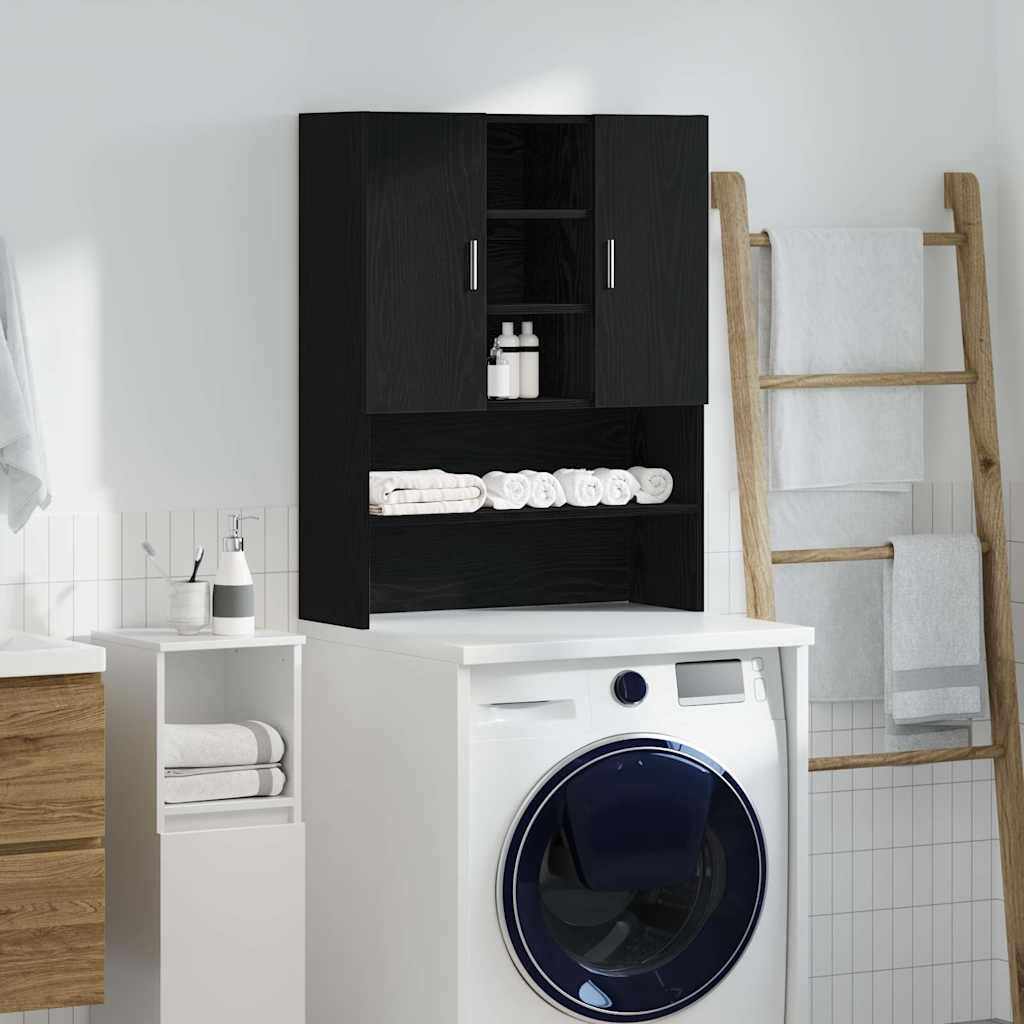 Wasmachinekast 70,5x25,5x90 cm zwart eikenkleurig is nu te koop bij PeponiXL, paradijselijk wonen!
