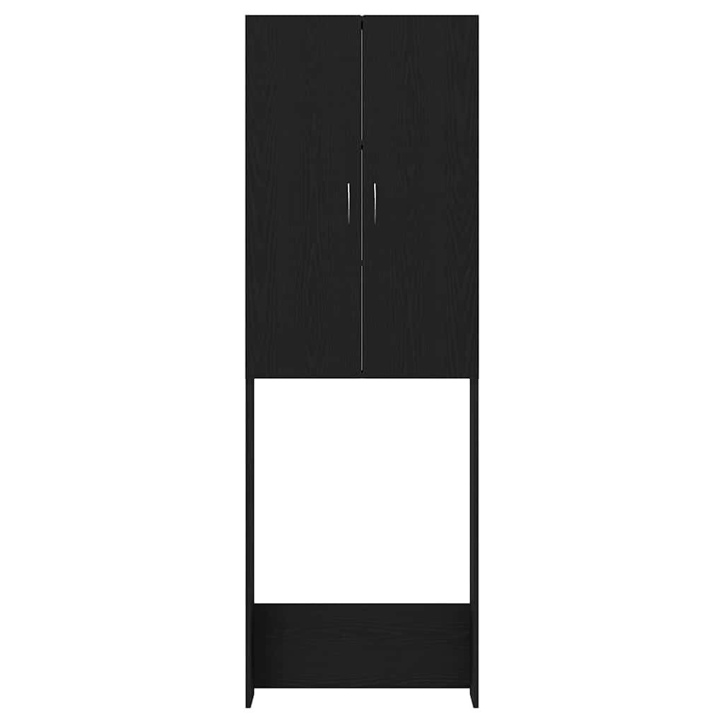 Wasmachinekast 64x25,5x190 cm zwart eikenkleur is nu te koop bij PeponiXL, paradijselijk wonen!
