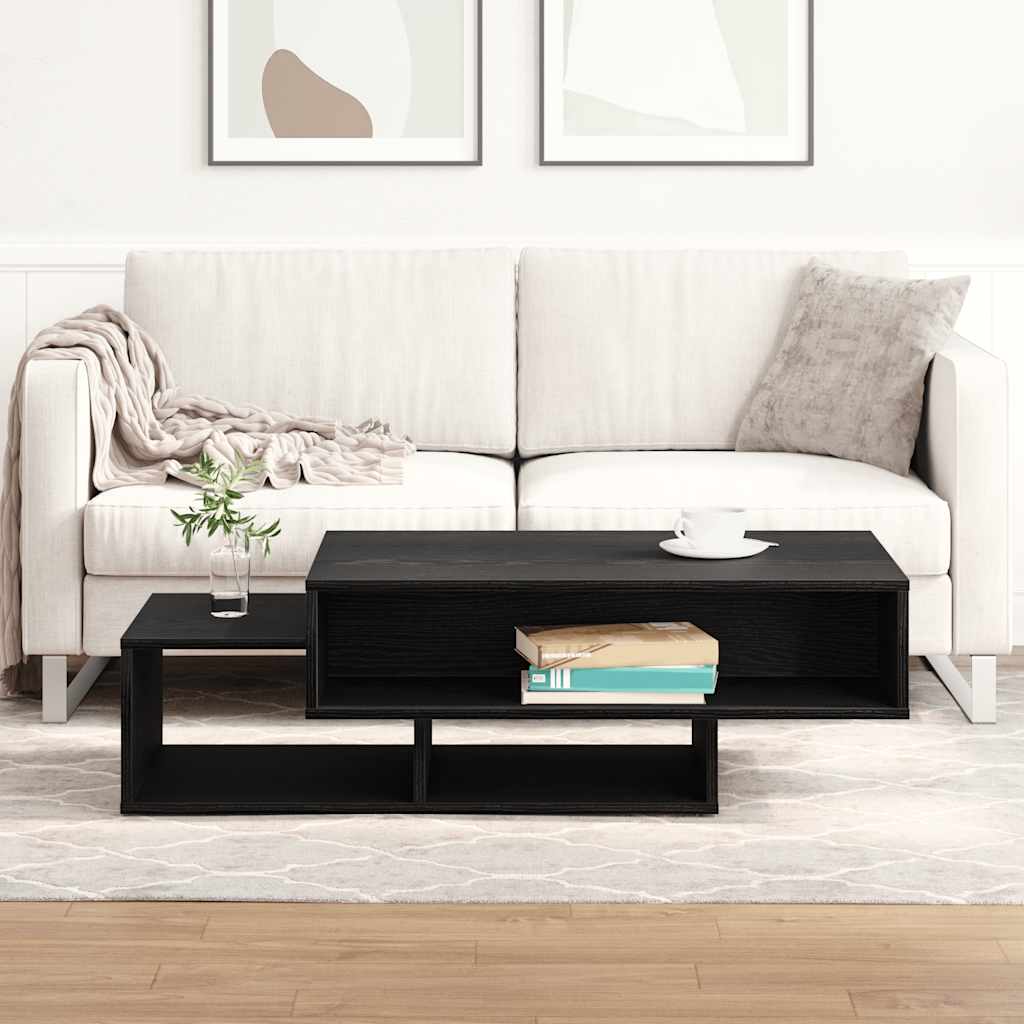 Salontafel 105x55x32 cm bewerkt hout zwart eikenkleur is nu te koop bij PeponiXL, paradijselijk wonen!
