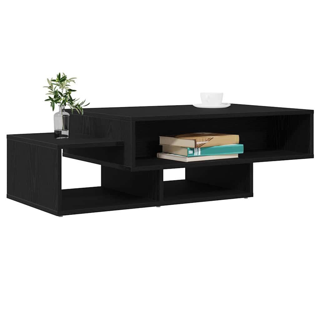 Salontafel 105x55x32 cm bewerkt hout zwart eikenkleur is nu te koop bij PeponiXL, paradijselijk wonen!