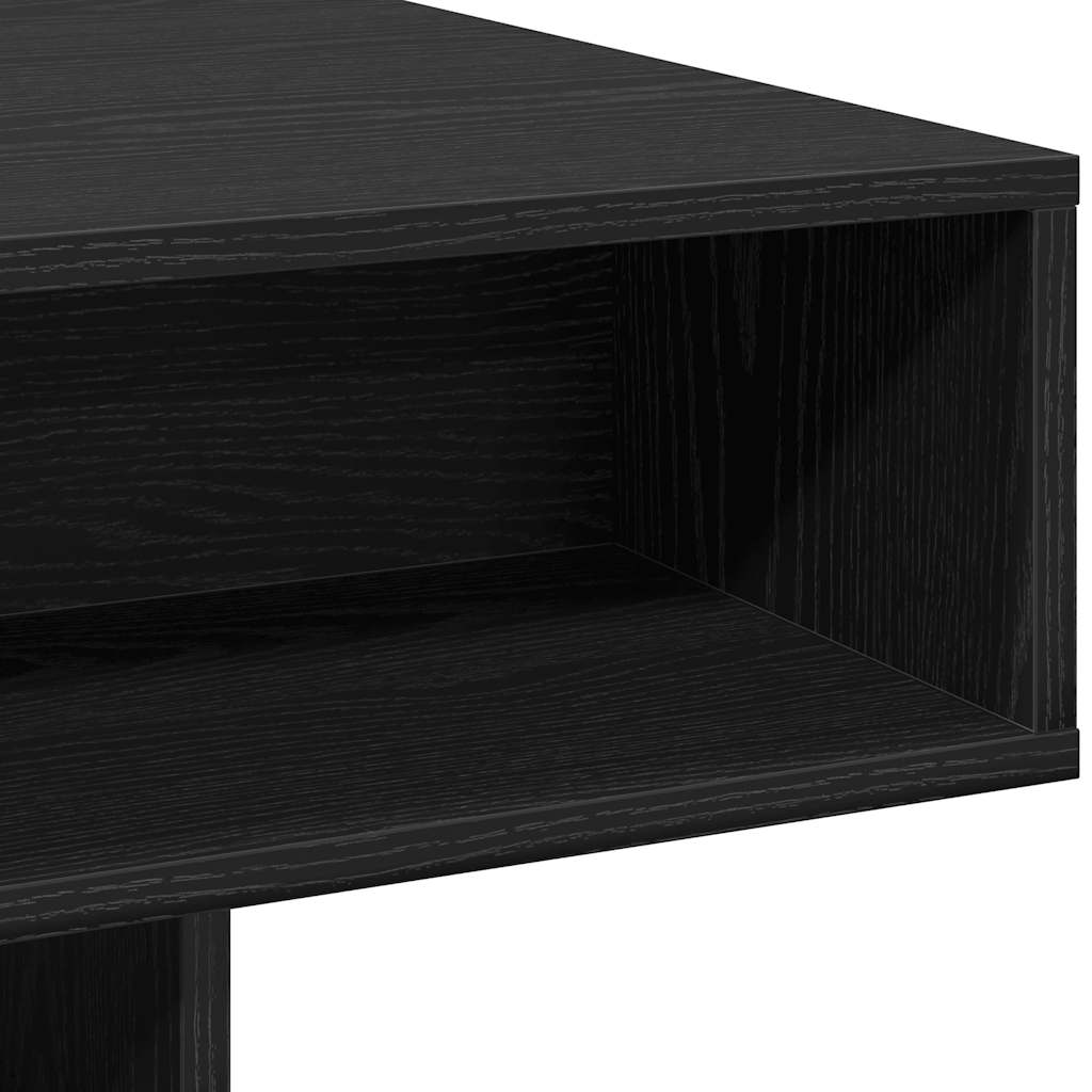 Salontafel 105x55x32 cm bewerkt hout zwart eikenkleur is nu te koop bij PeponiXL, paradijselijk wonen!